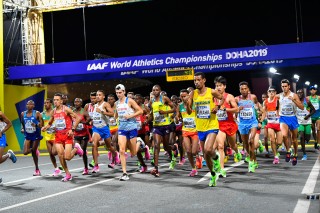 Adhanom Abraha på VM i maraton 2019.